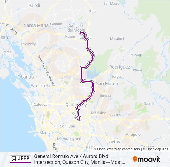 JEEP Bus Line Map