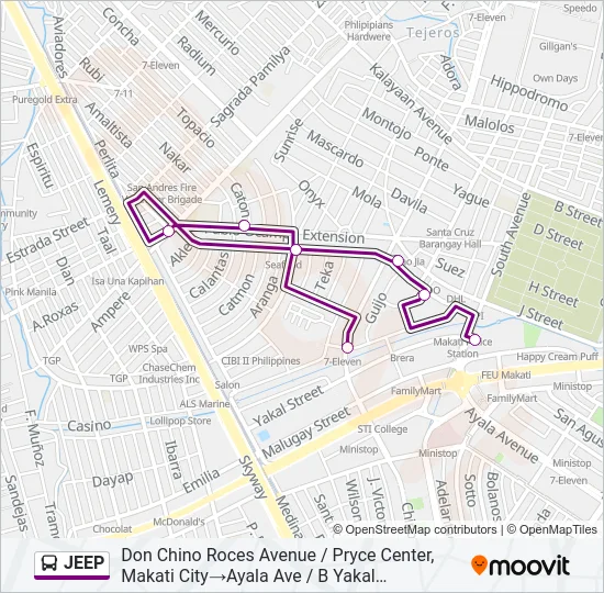JEEP Bus Line Map