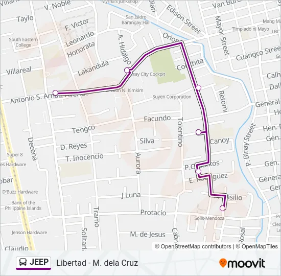 JEEP Bus Line Map