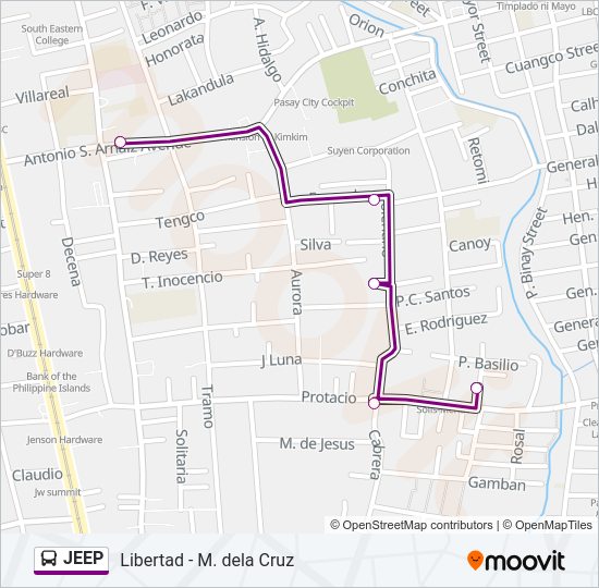 JEEP Bus Line Map