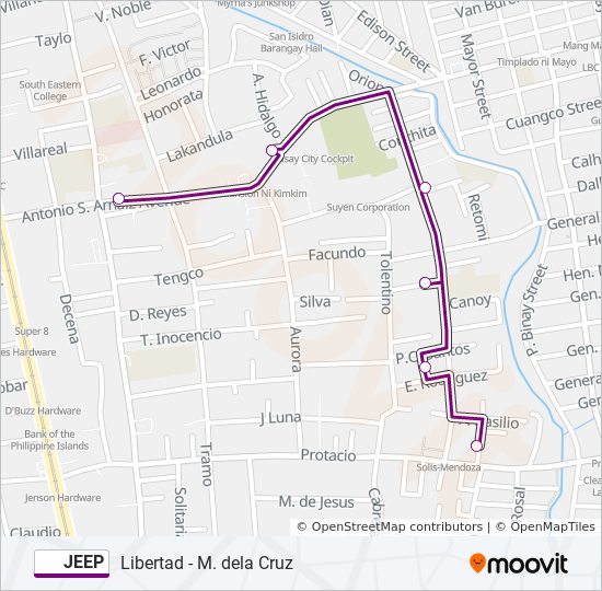 jeep Route Schedules Stops Maps M. Dela Cruz St Lungsod Ng