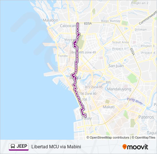 JEEP Bus Line Map