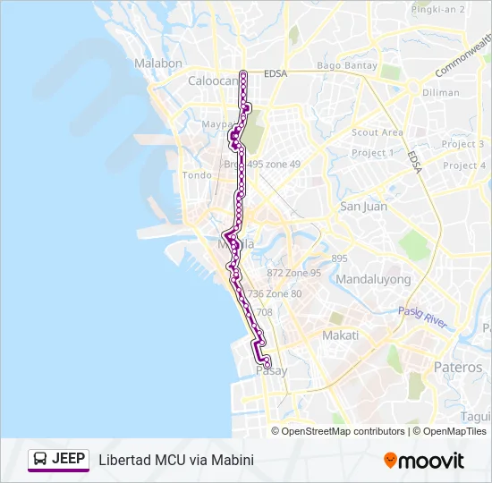 JEEP Bus Line Map