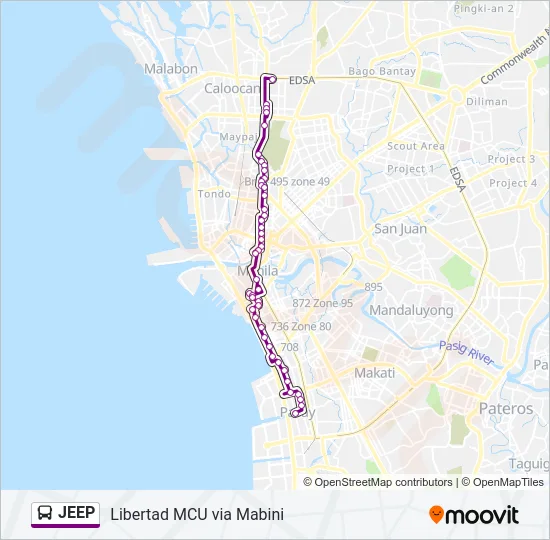 JEEP Bus Line Map