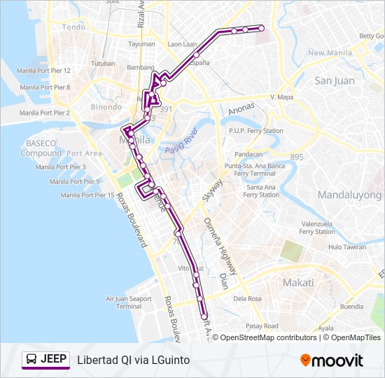 JEEP Bus Line Map