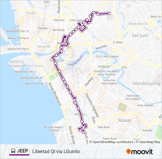 JEEP Bus Line Map