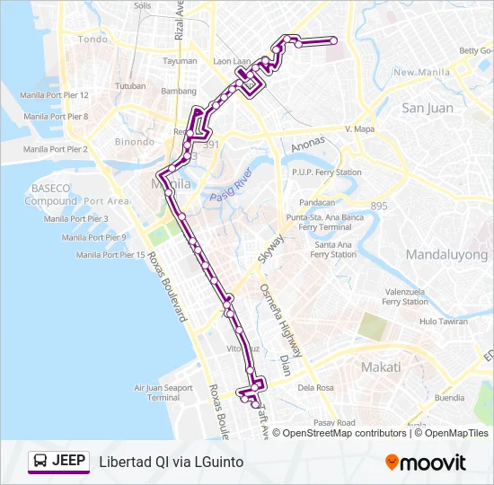 JEEP Bus Line Map