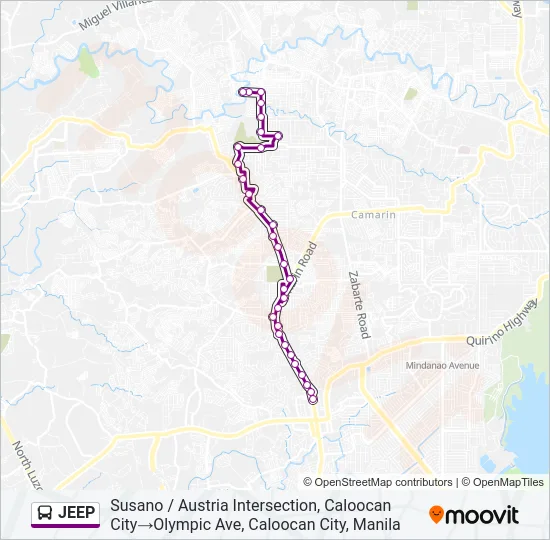 JEEP Bus Line Map