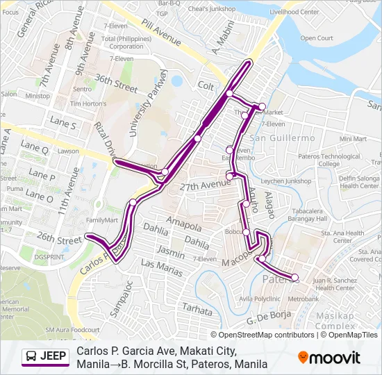 JEEP Bus Line Map