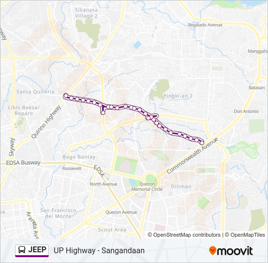 JEEP Bus Line Map