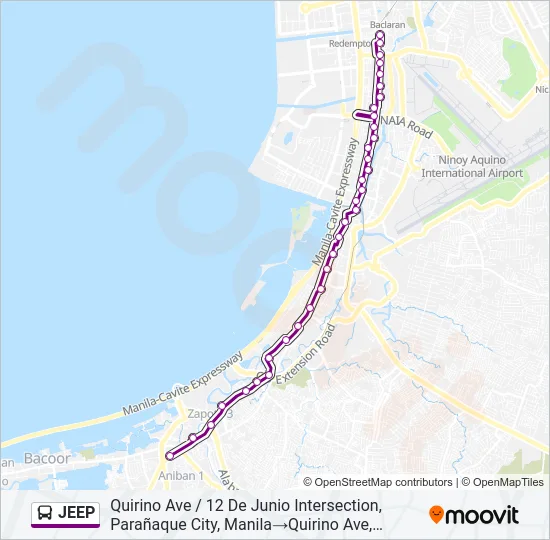 JEEP Bus Line Map