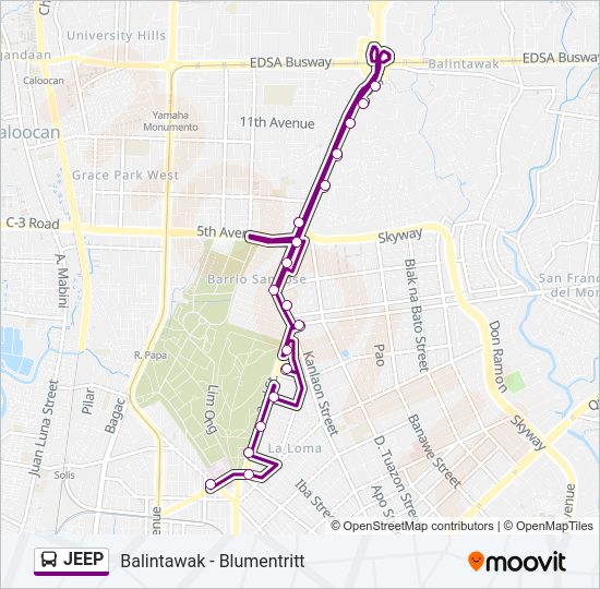 JEEP bus Line Map