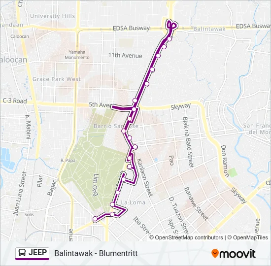JEEP Bus Line Map