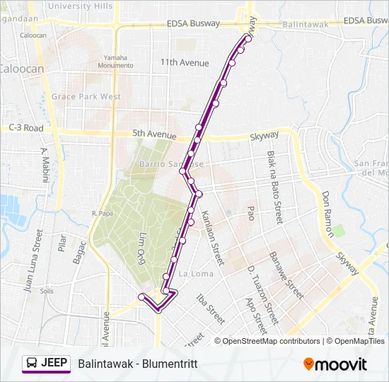 JEEP Bus Line Map