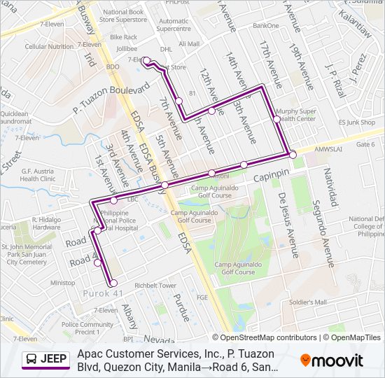 JEEP bus Line Map