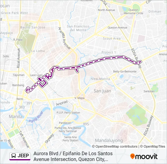 JEEP Bus Line Map