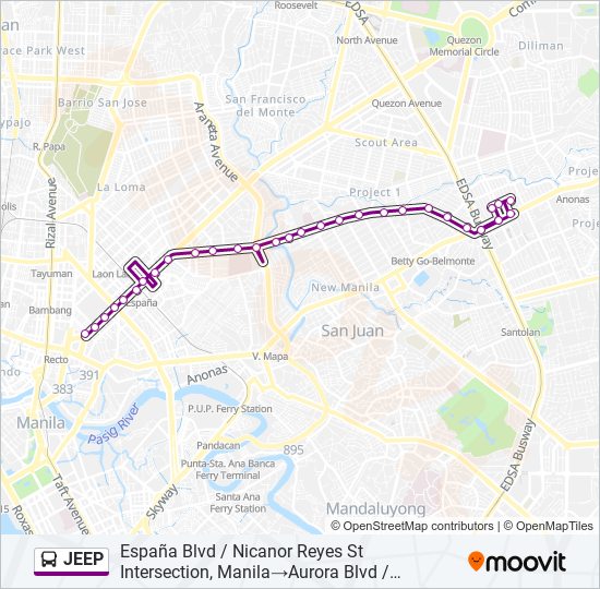 JEEP bus Line Map