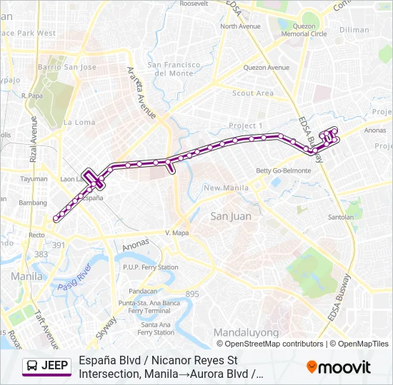 JEEP Bus Line Map