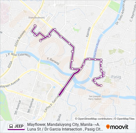 JEEP Bus Line Map