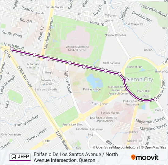 JEEP Bus Line Map