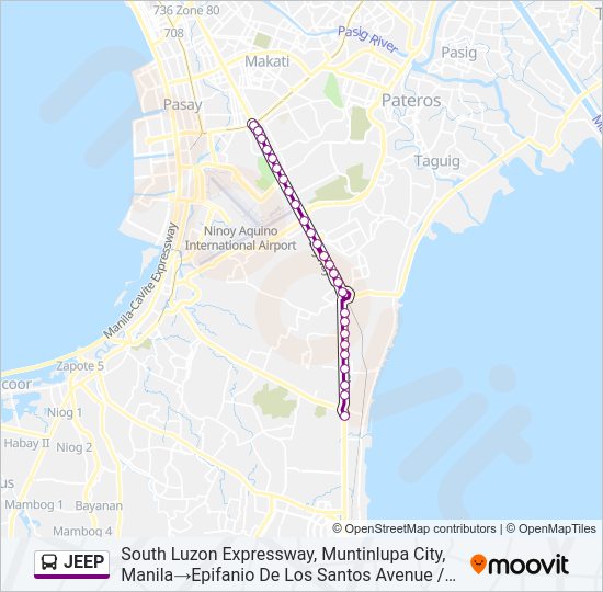 JEEP Bus Line Map