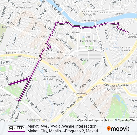 JEEP Bus Line Map