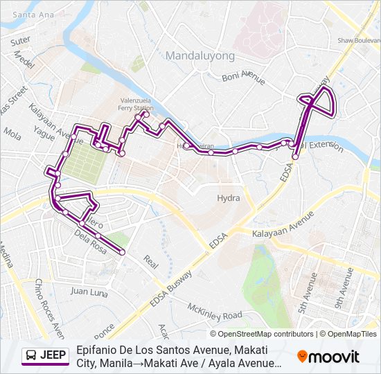 JEEP Bus Line Map