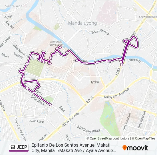 JEEP Bus Line Map