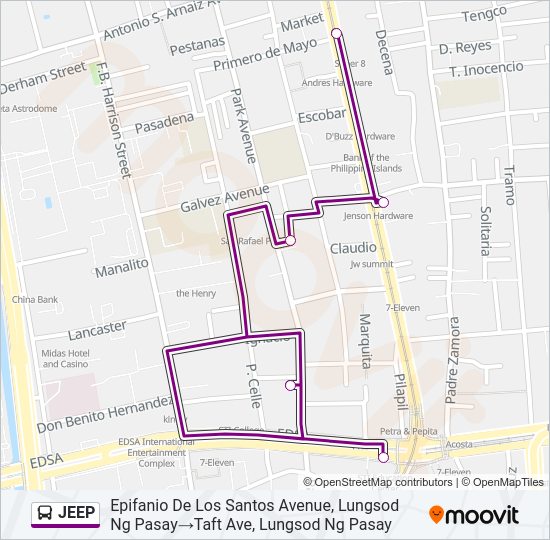 JEEP Bus Line Map