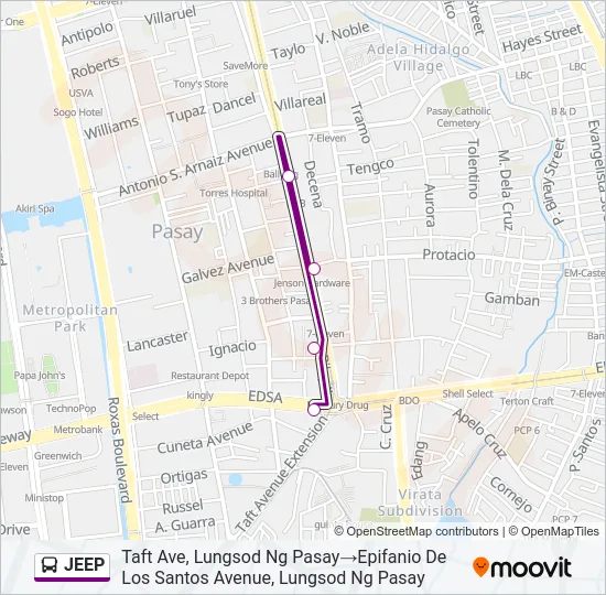 JEEP Bus Line Map