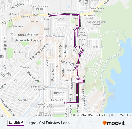 JEEP Bus Line Map