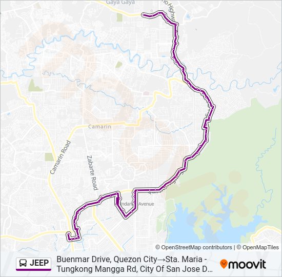 JEEP Bus Line Map