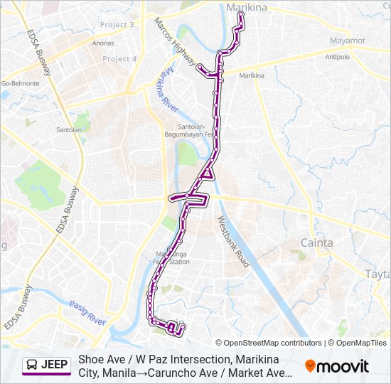 JEEP Bus Line Map