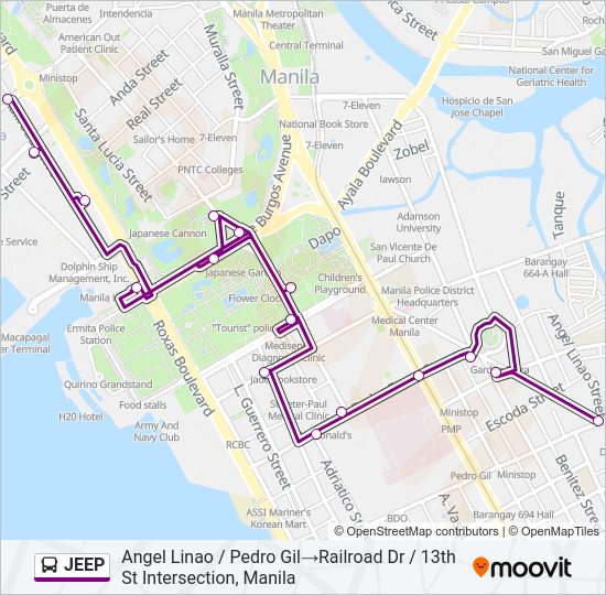 JEEP Bus Line Map