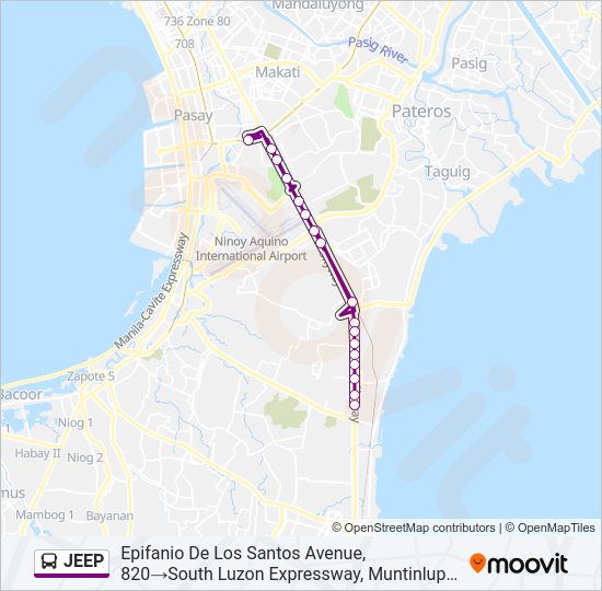 JEEP Bus Line Map