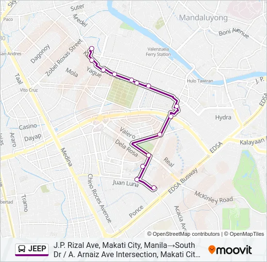 JEEP Bus Line Map