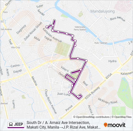 JEEP Bus Line Map