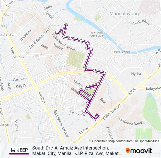 JEEP Bus Line Map