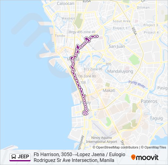 JEEP Bus Line Map