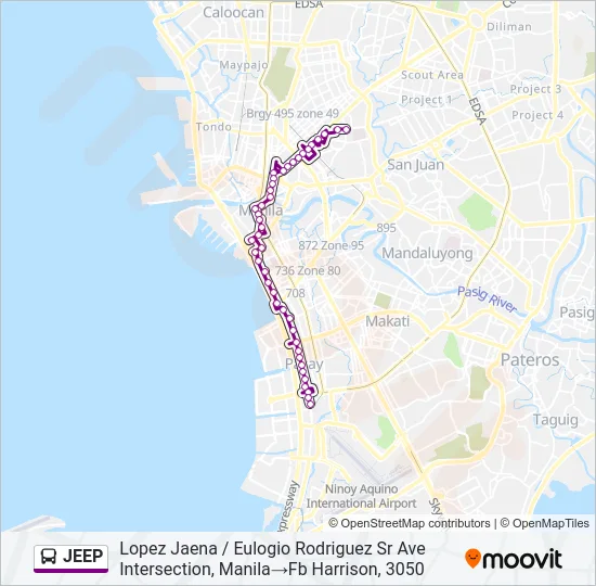 JEEP Bus Line Map