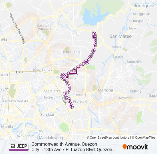 JEEP Bus Line Map