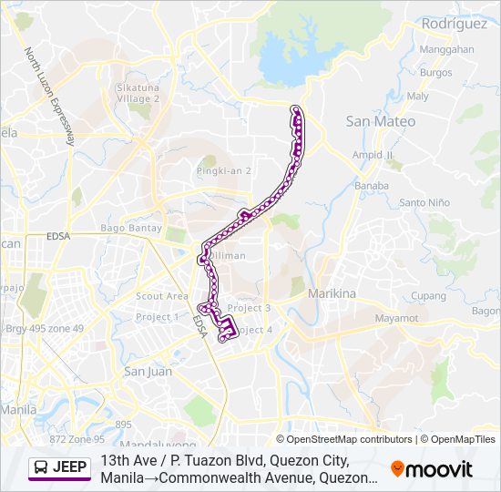 JEEP Bus Line Map