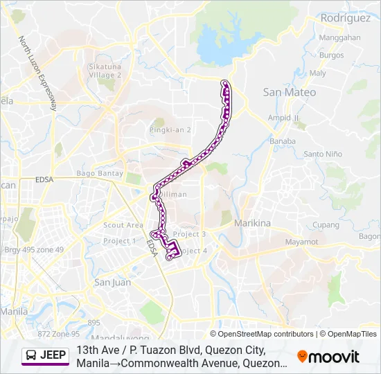 JEEP Bus Line Map