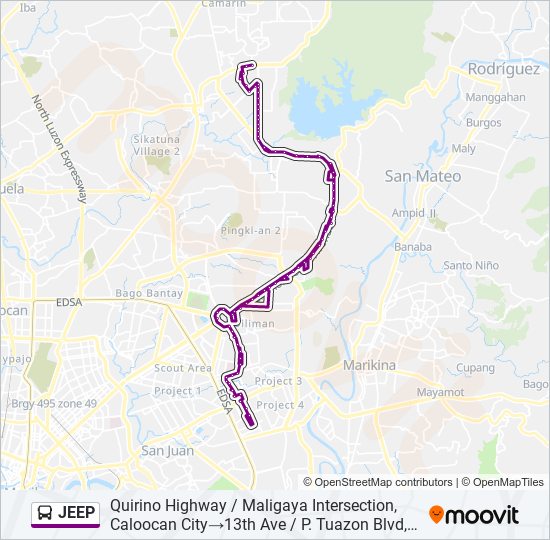 JEEP bus Line Map