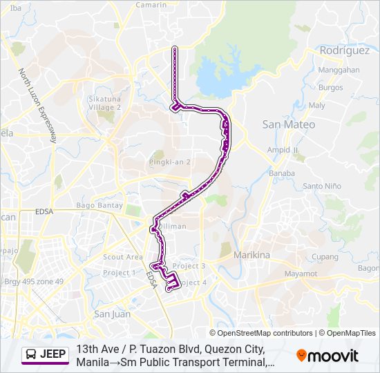 JEEP Bus Line Map