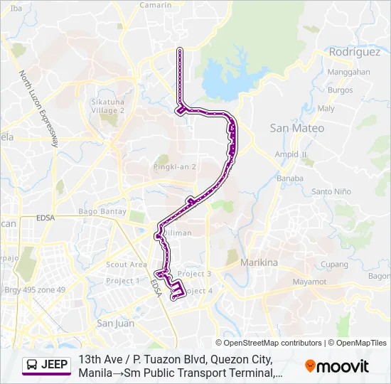 JEEP Bus Line Map