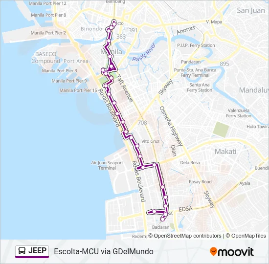 JEEP Bus Line Map