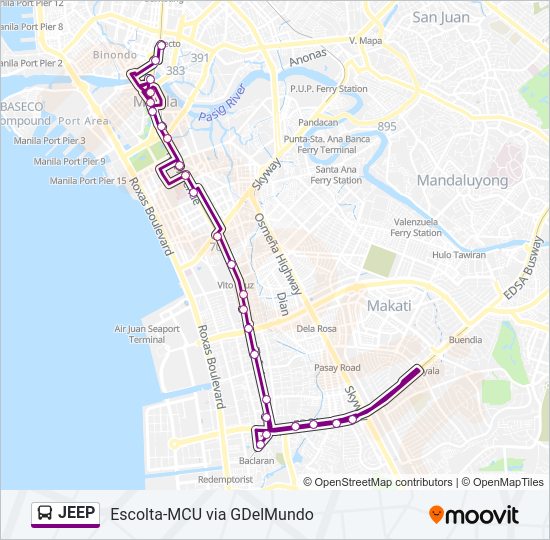 JEEP Bus Line Map