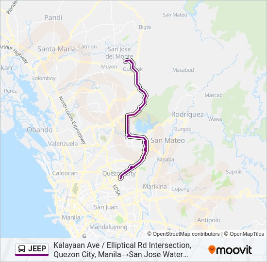 JEEP Bus Line Map