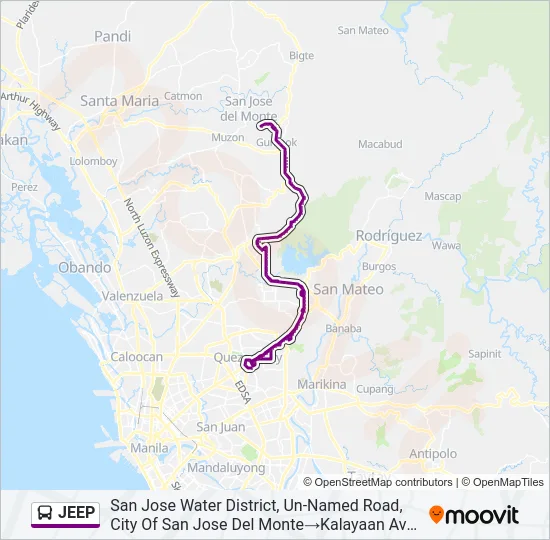 JEEP Bus Line Map